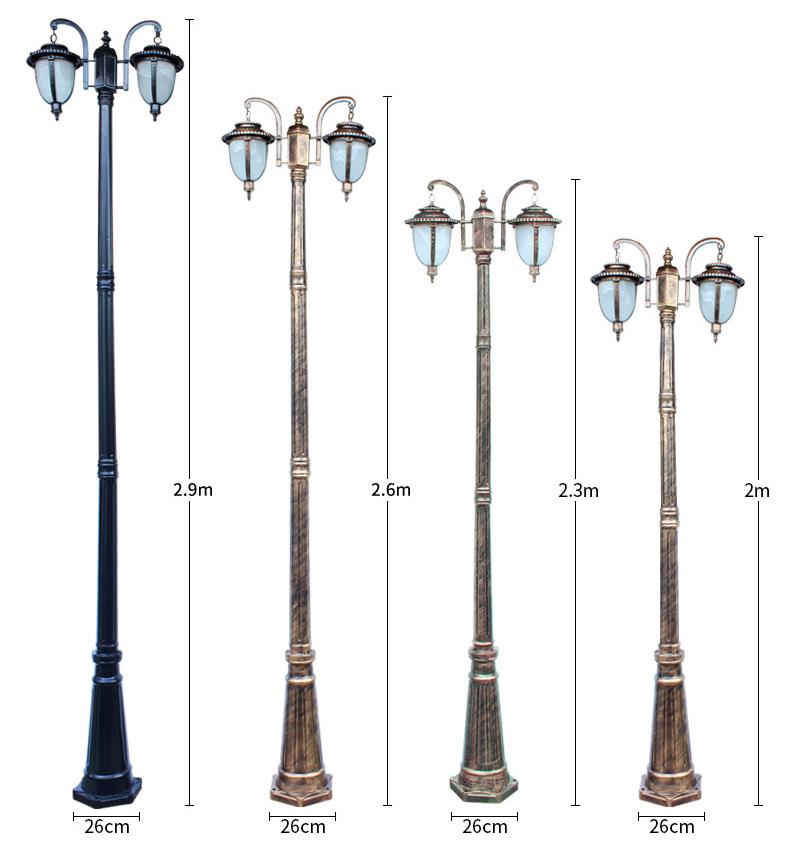 Profesionální výroba venkovní dekorativní antické lampy Post vedl zahradní tyč světlo