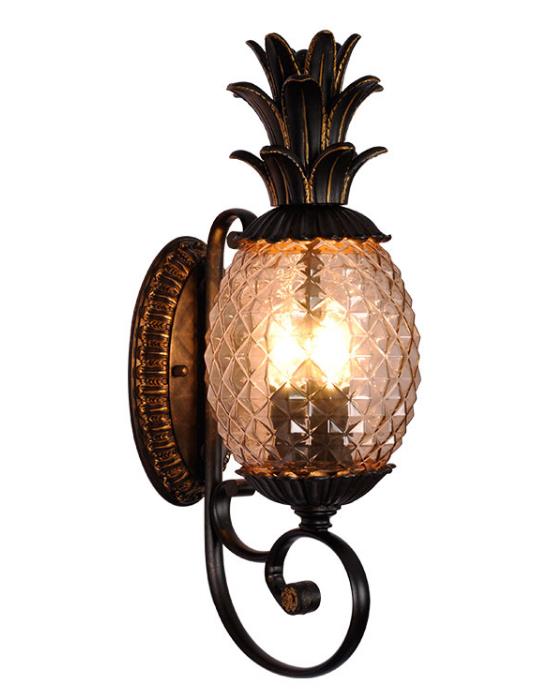 Black Outdoor ananas Wall Mount Outdoor Light Fighture for Home Decor