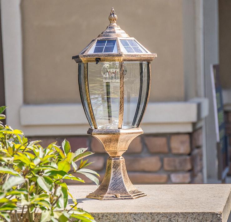 led solární lampa venkovní vodotěsná zahradní lampa evropský styl nástěnná lampa